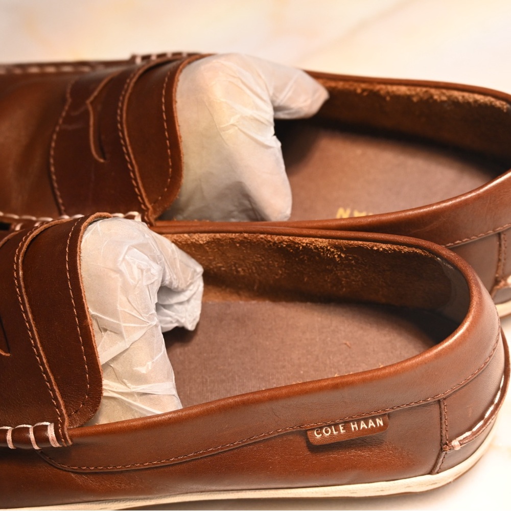Cole Haan Men's Brown Leather Slip-Ons